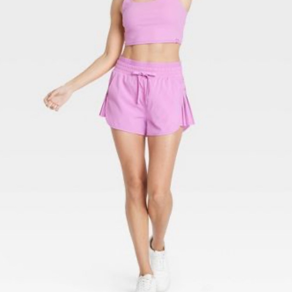 High Waisted Lined Athletic Shorts with Pockets